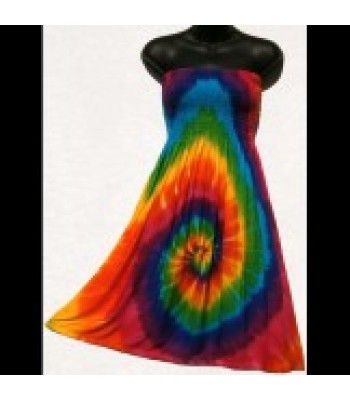 Spiral Rainbow Tie-Dye Convertible Dress/Skirt